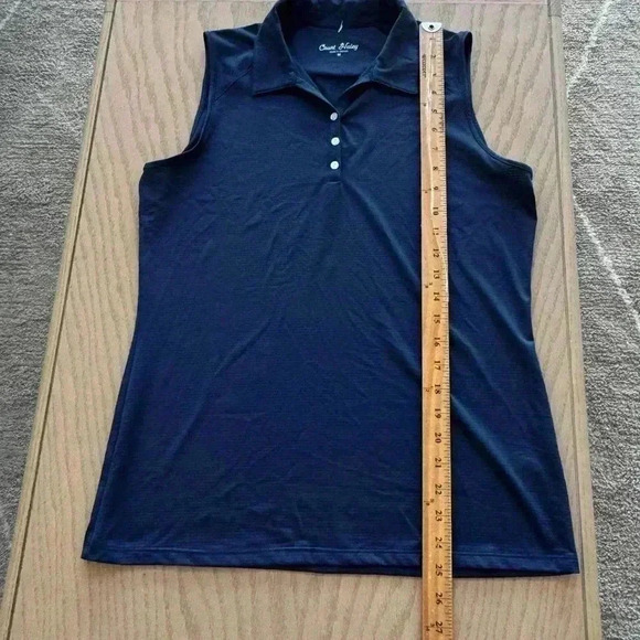 Court Haley Sleeveless Polo Navy Blue Medium - Picture 5 of 7
